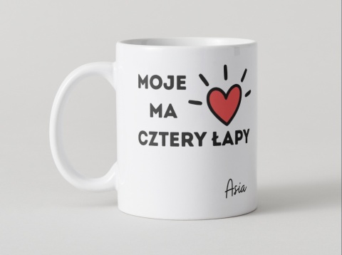 Kubek Moje serce ma 4 łapy